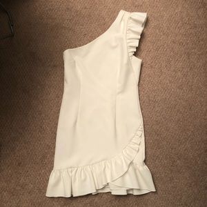 Size 10 cinq a sept One-Shoulder White Dress